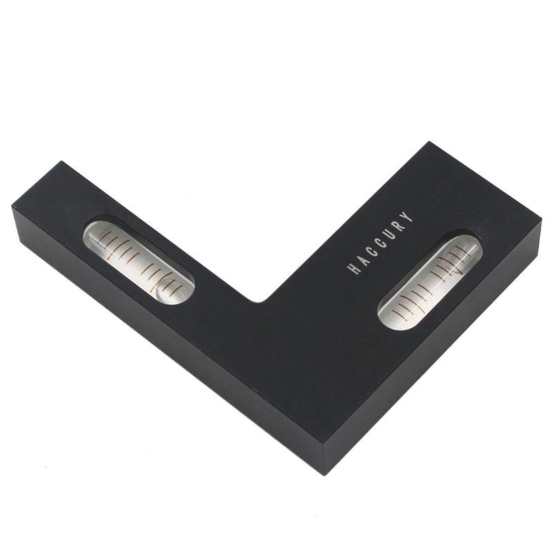 Трехнаправленный трехосевой металлический спиртовой уровень пузырьковый уровень Amperole Д85xШ68xВ14 мм многофункциональный L-тип 1 шт.