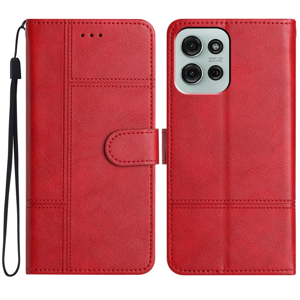 For Motorola Moto G75 5G Case Line Imprinted PU Leather Wallet Phone Cover