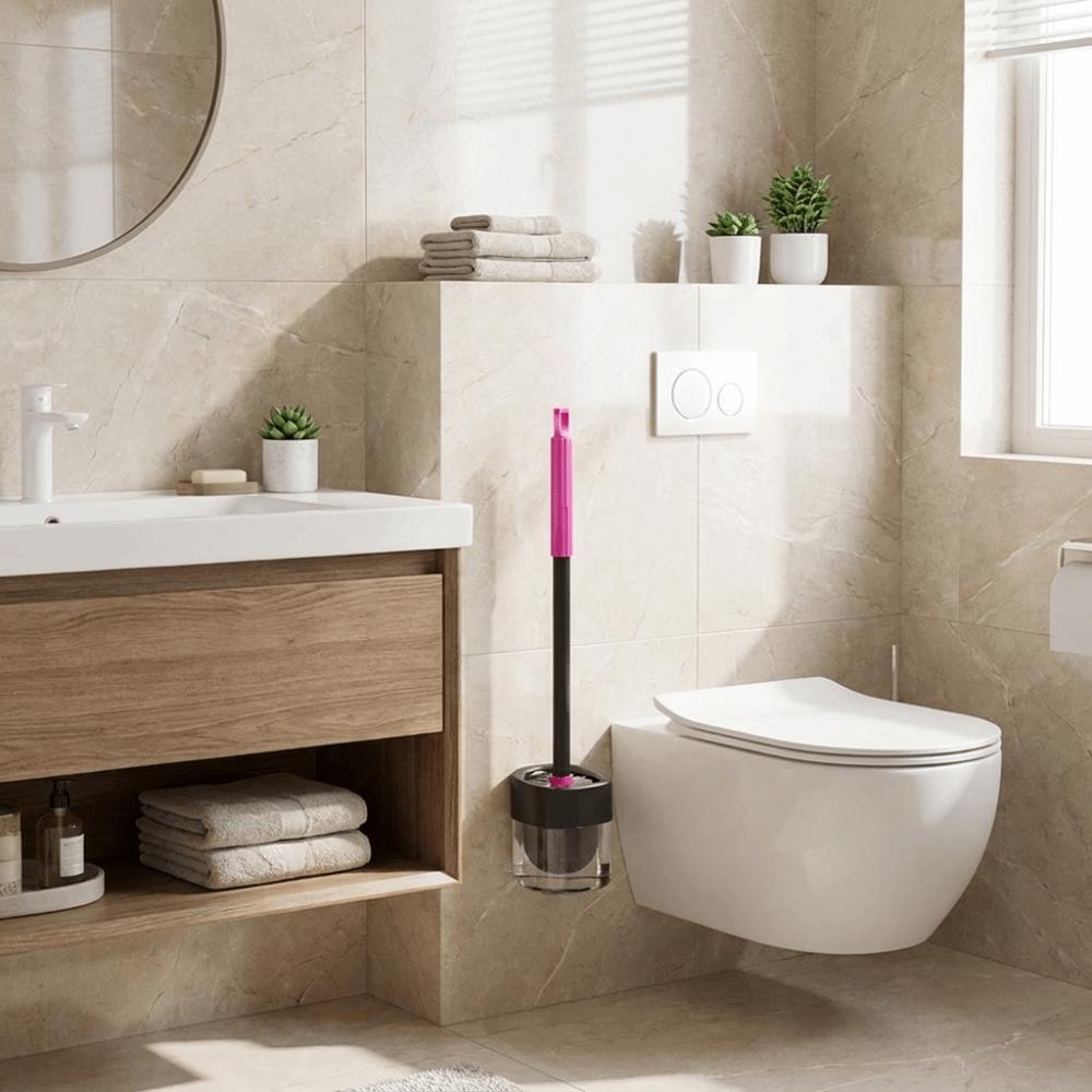 Hemispherical Brush Head Toilet Brush Groove Design Wall Mount Brush  Apartment Living