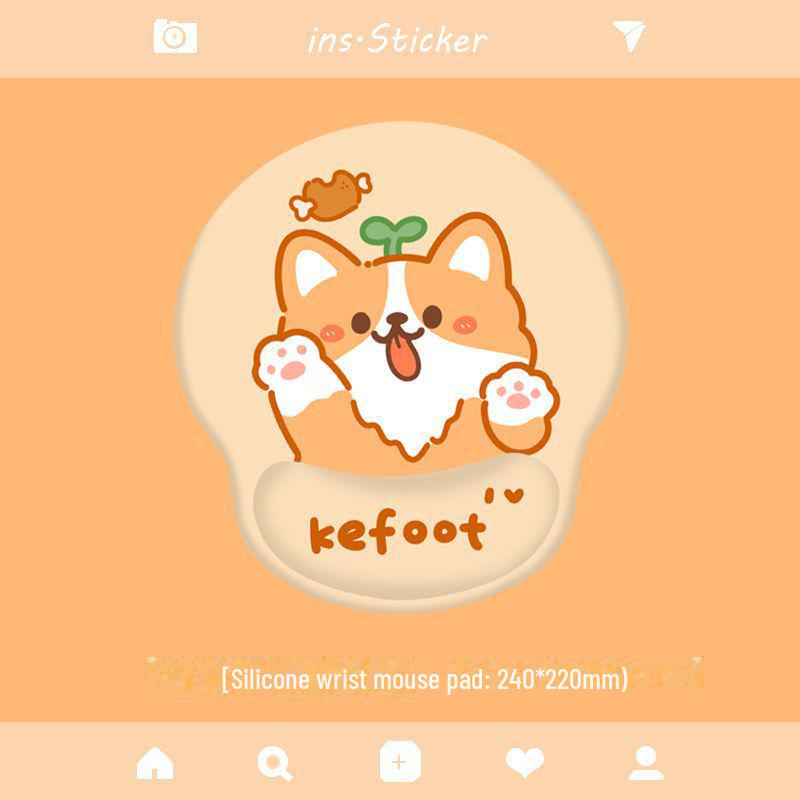 Коврик для мыши Corgi Puppy с подставкой для запястья для офиса и игр - Милая подставка для клавиатуры для небольших столов