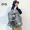 Clear Backpack with Reinforced Stitching Zipper Closure Large Capacity Adjustable Heavy Duty Large PVC Transparent See Through School Bag