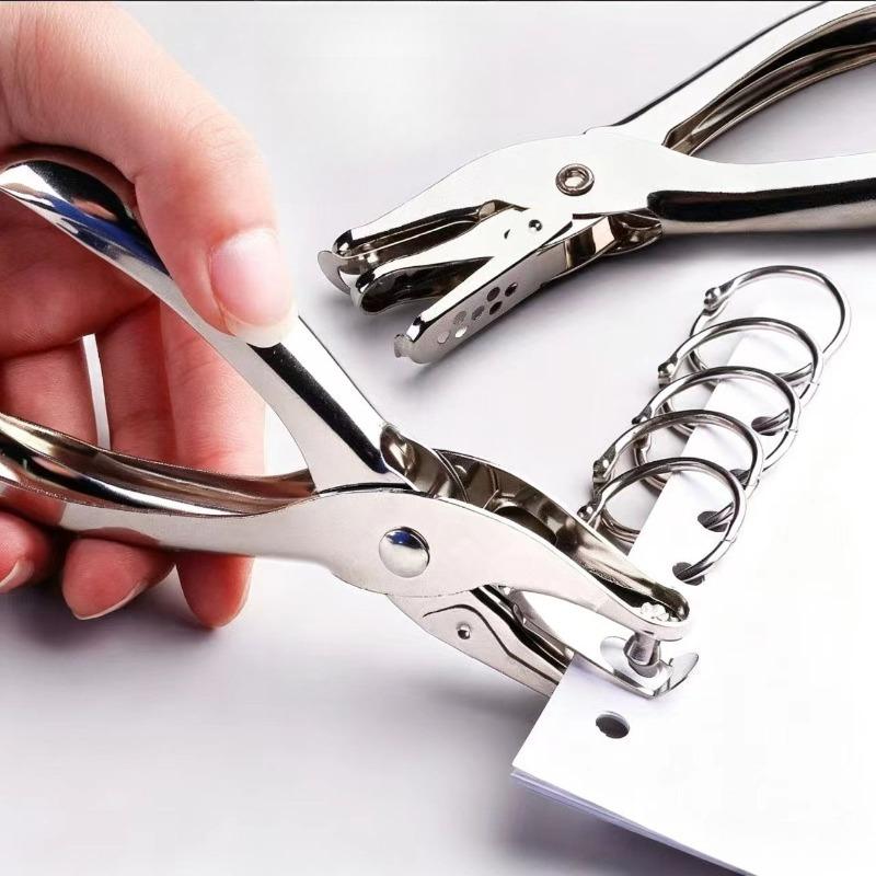 Single Hole Punch Paper Puncher Manual Hand Tool for Office School Binding Crafting Scrapbooking Heavy Duty Metal