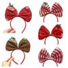 Plush Bowknot Hair Hoop Shiny Christmas Headband Gift Christmas Hairband  Kids