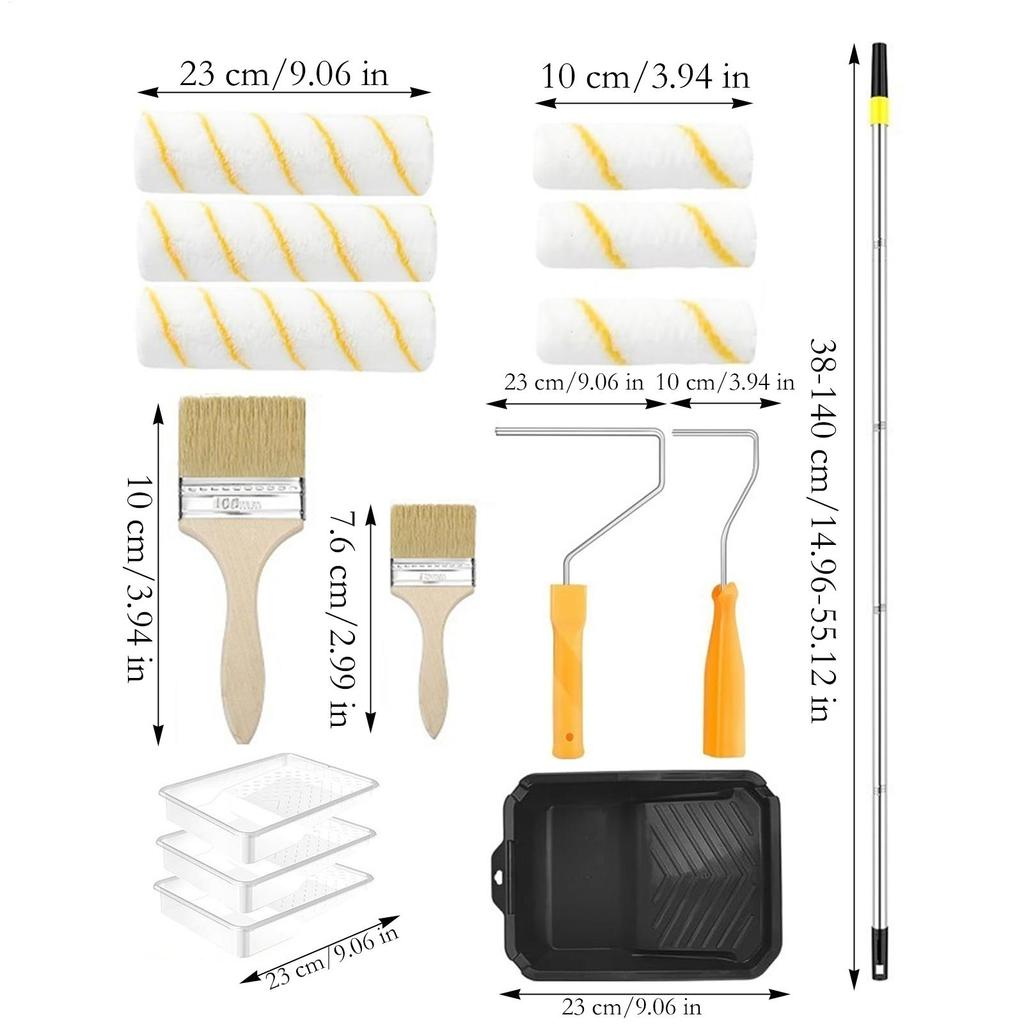 Малярный валик Кисть Многофункциональный набор малярных валиков с удлинительной ручкой для домашних проектов Ремонтный аксессуар для декора