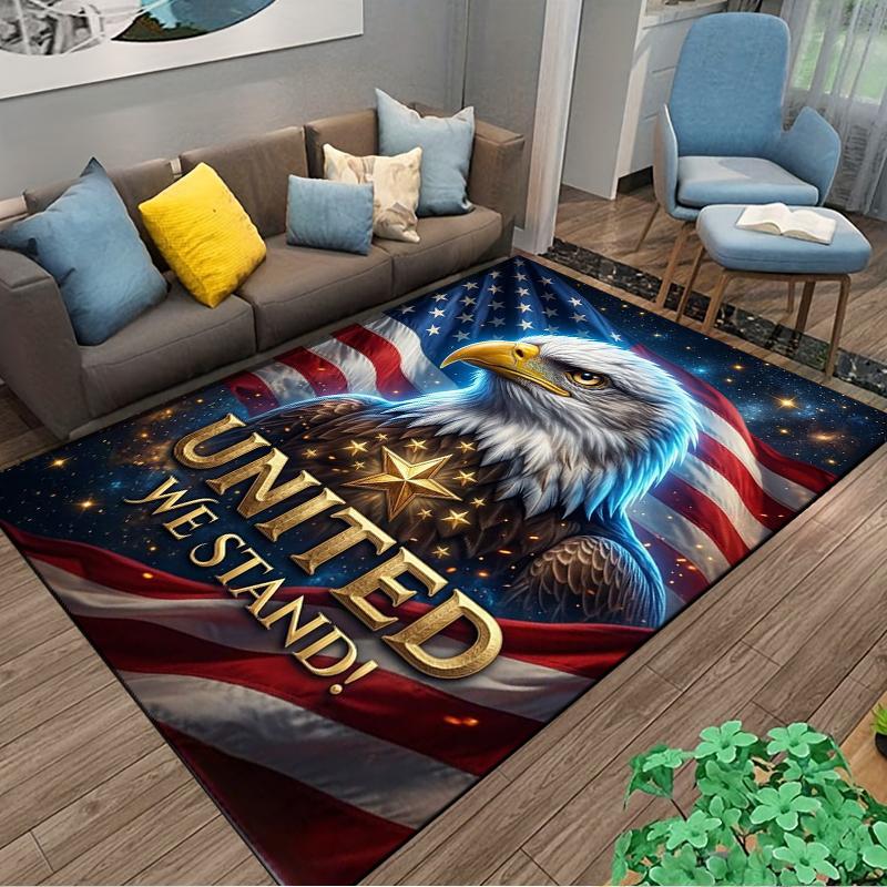 Bald Eagle and USA Flag carpet Non-slip rug suitable for living room and bedroom sofas