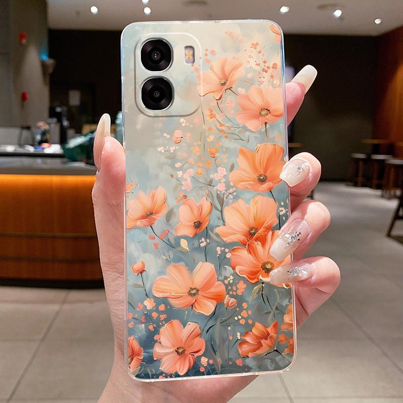 Чехол для OPPO A6X 4G A6 Цветок Бабочка Защитный Чехол OPPOA6X 5G CPH2823 CPH2819 Прозрачный Мягкий Силикон ТПУ Чехол для Телефона