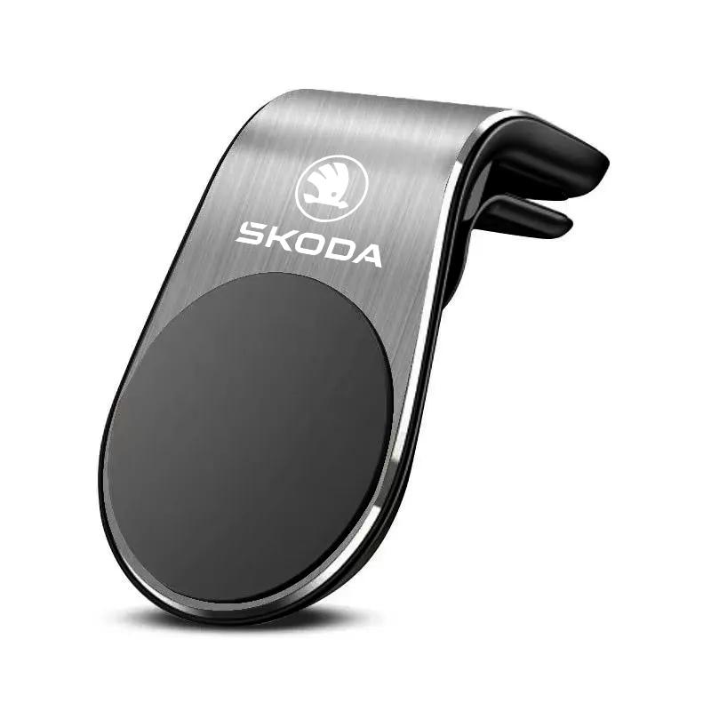 Magnet Phone Holder GPS Stand Air Vent Clip Accessories Headrest For Skoda Octavia Kylaq Superb Yeti Elroq Scala Rapid Vision RS YI2