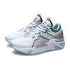 Li Ning 001 Модные повседневные кроссовки с низким верхом для женщин кроссовки Белый Серый Зеленый AGLR008-3
