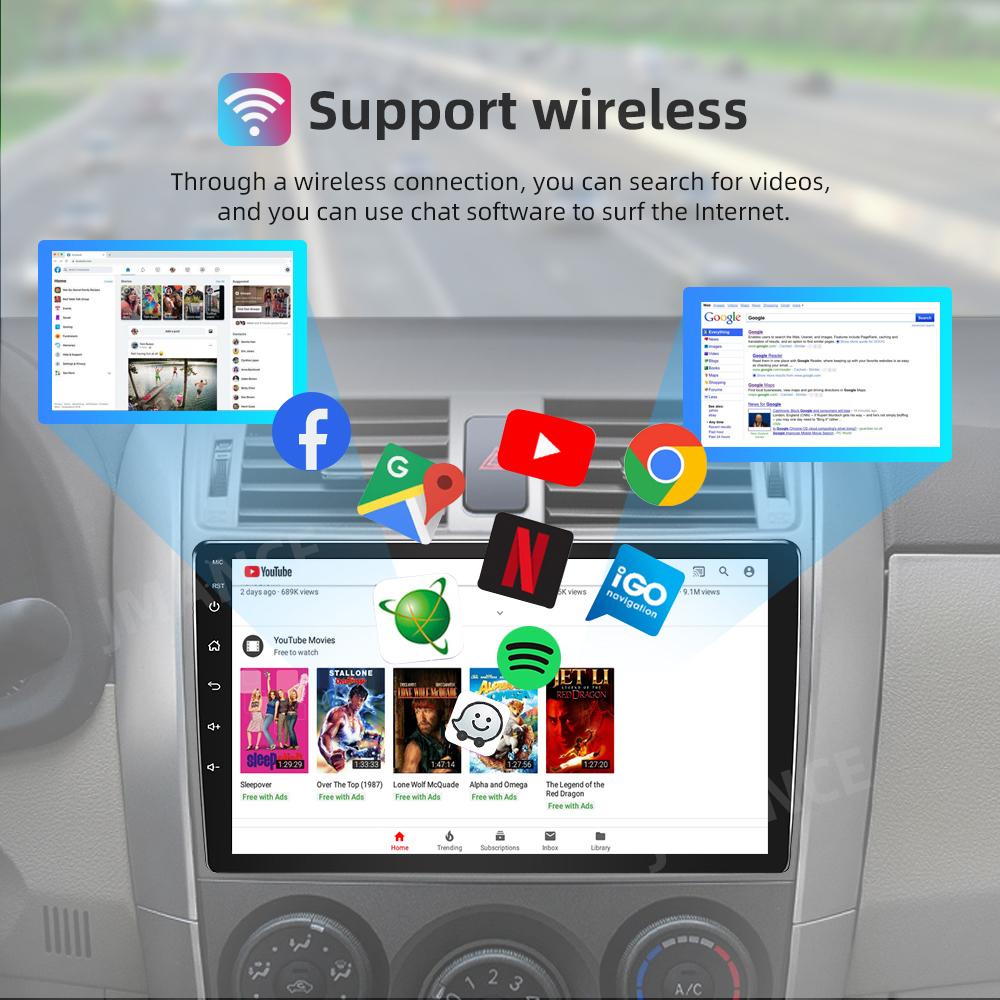 Универсальный плеер Android Toyota 7 дюймов 2 Din автомагнитола Carplay навигация GPS WiFi RDS DSP AM