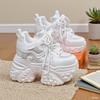 Платформенные кроссовки для женщин, осенние новинки, модные со стразами, с увеличением внутренней высоты, женская обувь, универсальная спортивная и повседневная обувь