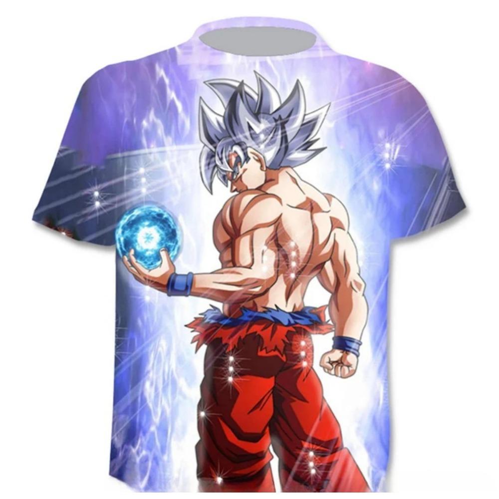 Детская футболка с 3D цифровой печатью из серии Dragon Ball, уличная трендовая футболка с круглым вырезом и короткими рукавами для мальчиков