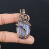 Amazing Blue Lace Agate Gemstone Handmade Pure Copper Wire Wrapped Pendant Jewelry
