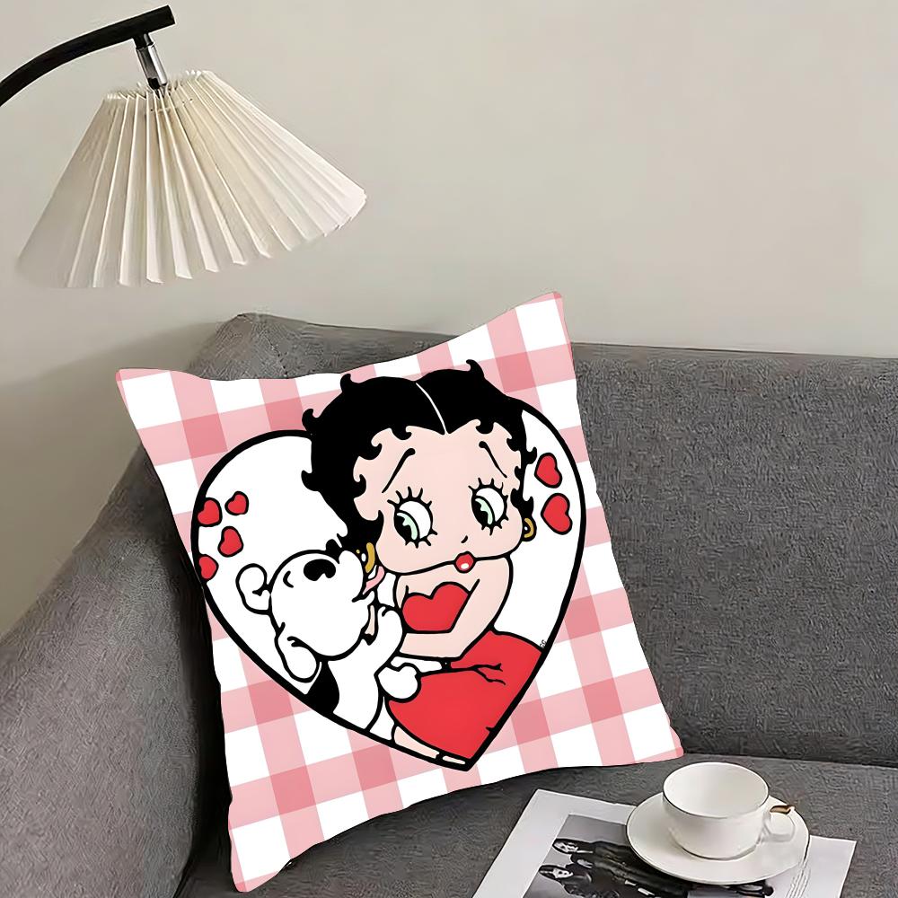 BBetty BoopP Fashion Cushion Cover Pillowcase Ultra Soft Skin Friendly Fabric Cloud Like Comfort Concealed Zipper