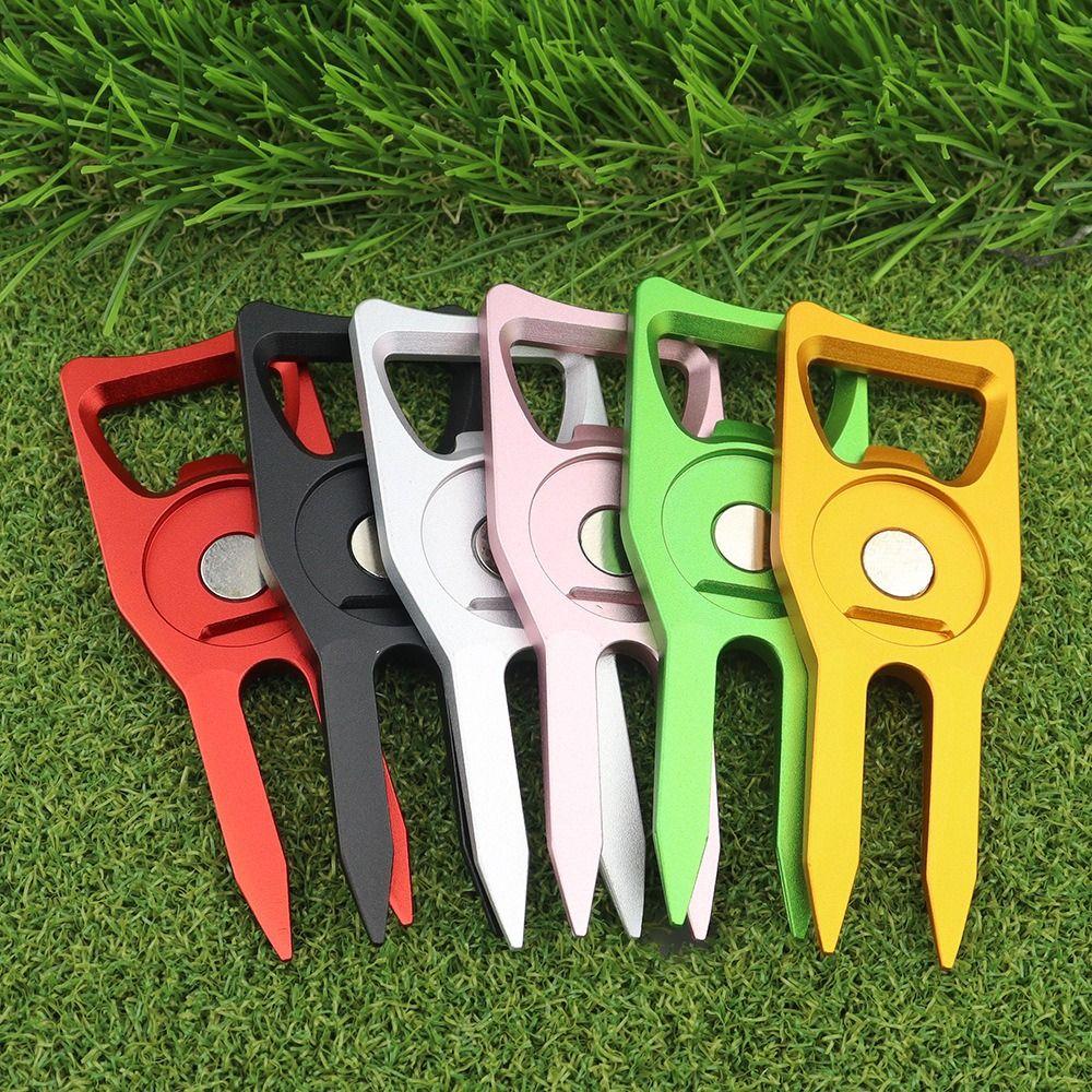 Multi-functional Golf Fork Marker Bottle Opener Golf Groove Cleaner Golf Ball Fork Hat Clips