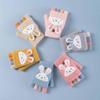 1 Pair Warm Cartoon Young Kids Glove for Boy Girl Cute Animal Bunny Hald Finger Glove Sweet Autumn Winter Warm Outdoor Mittens
