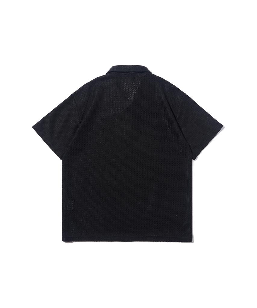 OTHERFITS Summer Mesh Open Collar Knit (Black)