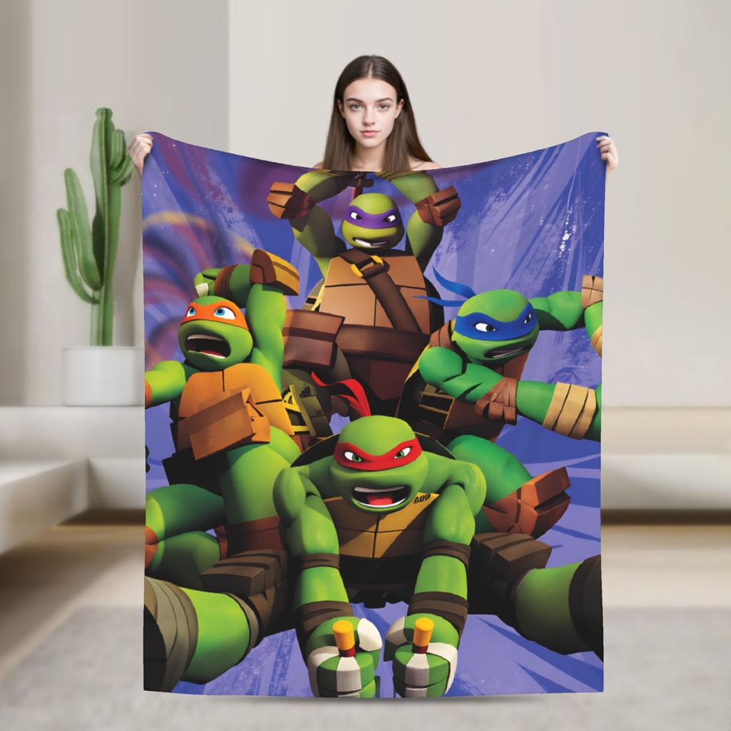 TMNT Game Blanket Quality Soft Throw Blanket Autumn Girls Boys Living Room Graphic Bedspread