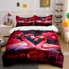 Pink Flamingos Facing Heart-shaped. Bedding Sets Duvet Cover Sets Duvet Covers Pillowcases(1 * Duvet Cover 2 * Pillowcases Without Duvet Insert)