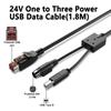 Кабель питания USB 24 В на 3-контактный Power Din (папа) USB 2.0 B (папа) Терминалы Соединительная линия для принтера Сканирующих пистолетов Аксессуар