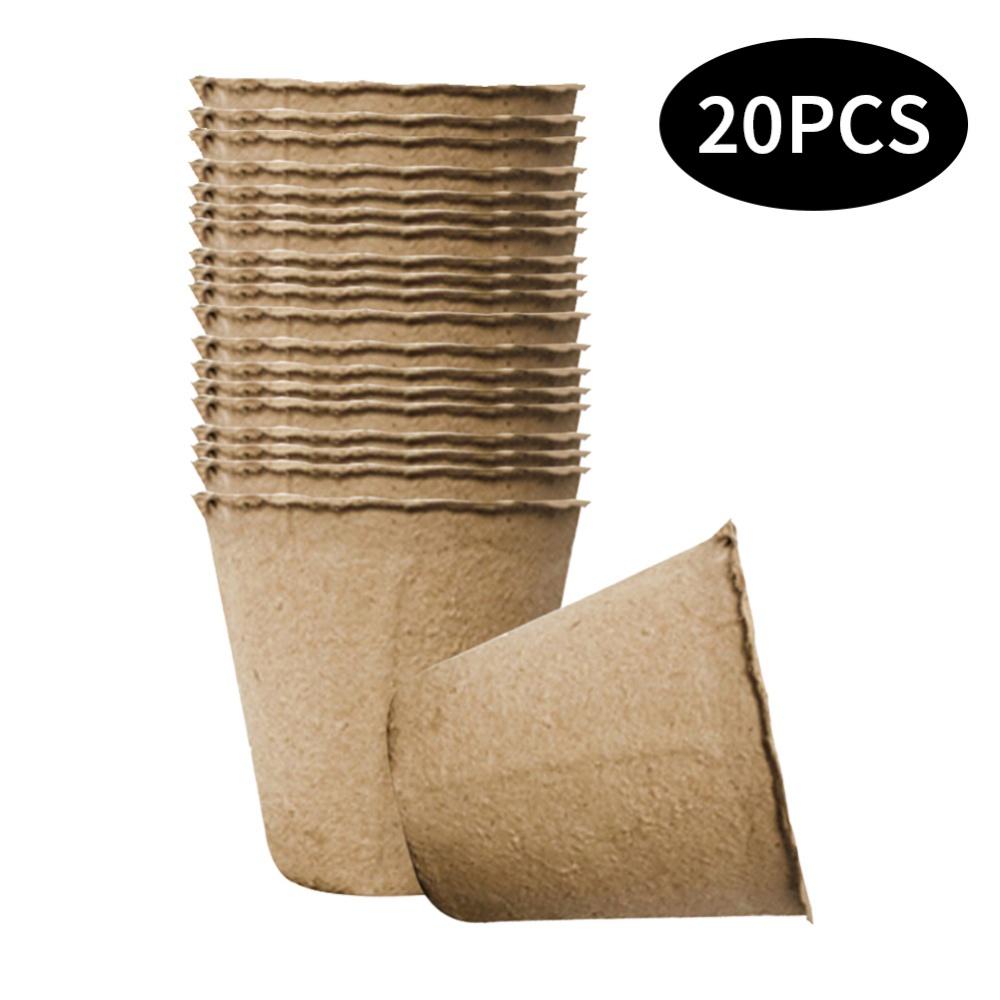 20/50 шт. 6 см. Круглые торфяные горшки для защиты окружающей среды, садовые стаканчики для рассады растений, поддоны для семян трав, инструменты для посадки