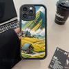 Чехол для телефона iPhone 15 14 13 12 11 Pro Max XR XS X 7 8 Plus, масляная живопись, узор с полем, мягкий силикон, матовый, противоударный чехол