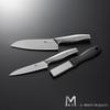 Stainless Steel Knife Set Petty with Diamond Sharpener 3 Pieces Made in Japan MAC+a (Santoku & Knife) - -