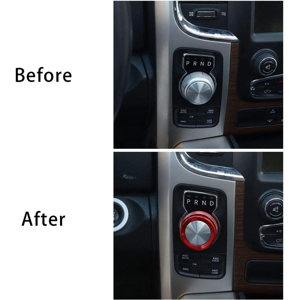 Gear Knob Cover Trim Aluminum for 2013-2017 Accessories Red L3J8