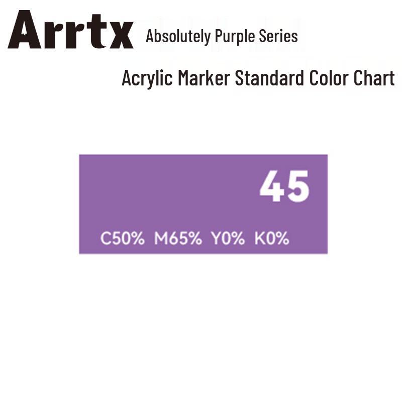 Arrtx Ataishi Акриловый маркер с мягким наконечником, 1 шт., Абсолютно фиолетовый, Стиль A/B, 30 цветов, Водонепроницаемый, Быстросохнущий, Непрозрачный.