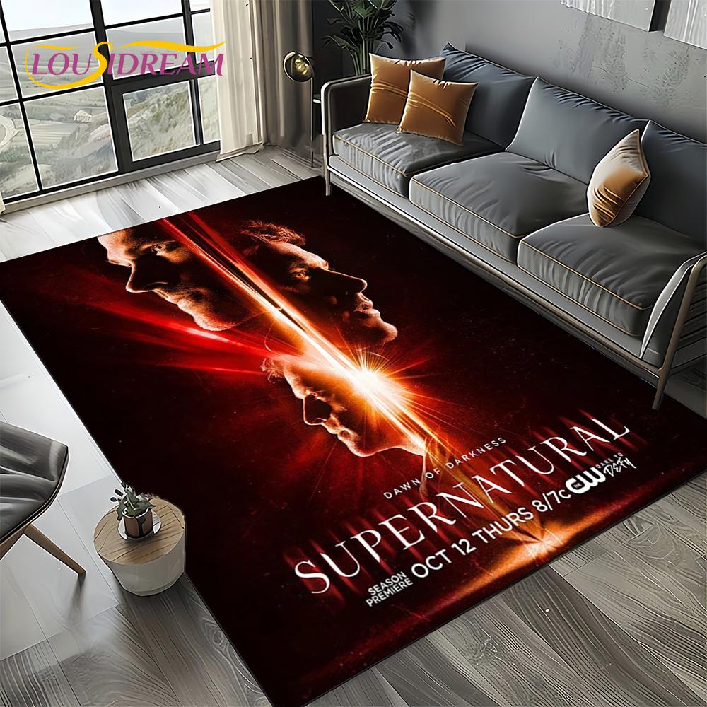 3D SPN Сверхъестественное Знак Дин Сэм Ковер Коврик для Гостиной Спальни Дома Декорация Дивана, Коврик для Игровой Зоны Детей Нескользящий Напольный Коврик