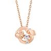 Hello Kitty Dancing Stone Necklace 40cm Sanrio Characters Silver 925 Surgical Stainless Steel Cubic Zirconia Apple Leaf Dangling Stone Pink