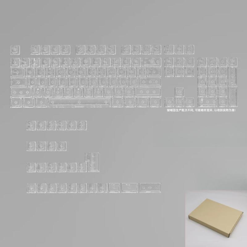 Xiaomi Новые прозрачные кейкапы с текстурой карбона, набор из 132 штук, совместимый с механическими и магнитными клавиатурами (совместимость с Cherry MX)