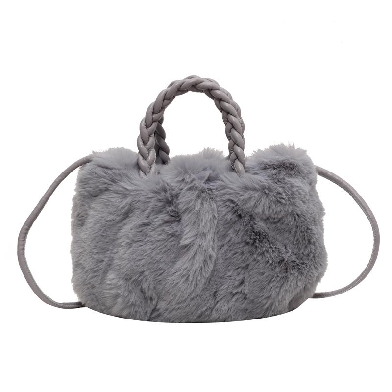 Простой стиль плюшевой косой плиссированной сумки на плечо с современным дизайном, повседневная одежда, новинка