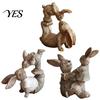 Rustic Resin Sculpture Parent Child Rabbit Statue, Ornament, Cute Rabbits Figurine Garden for Yard Flower Bed Room Table Decor Ornament