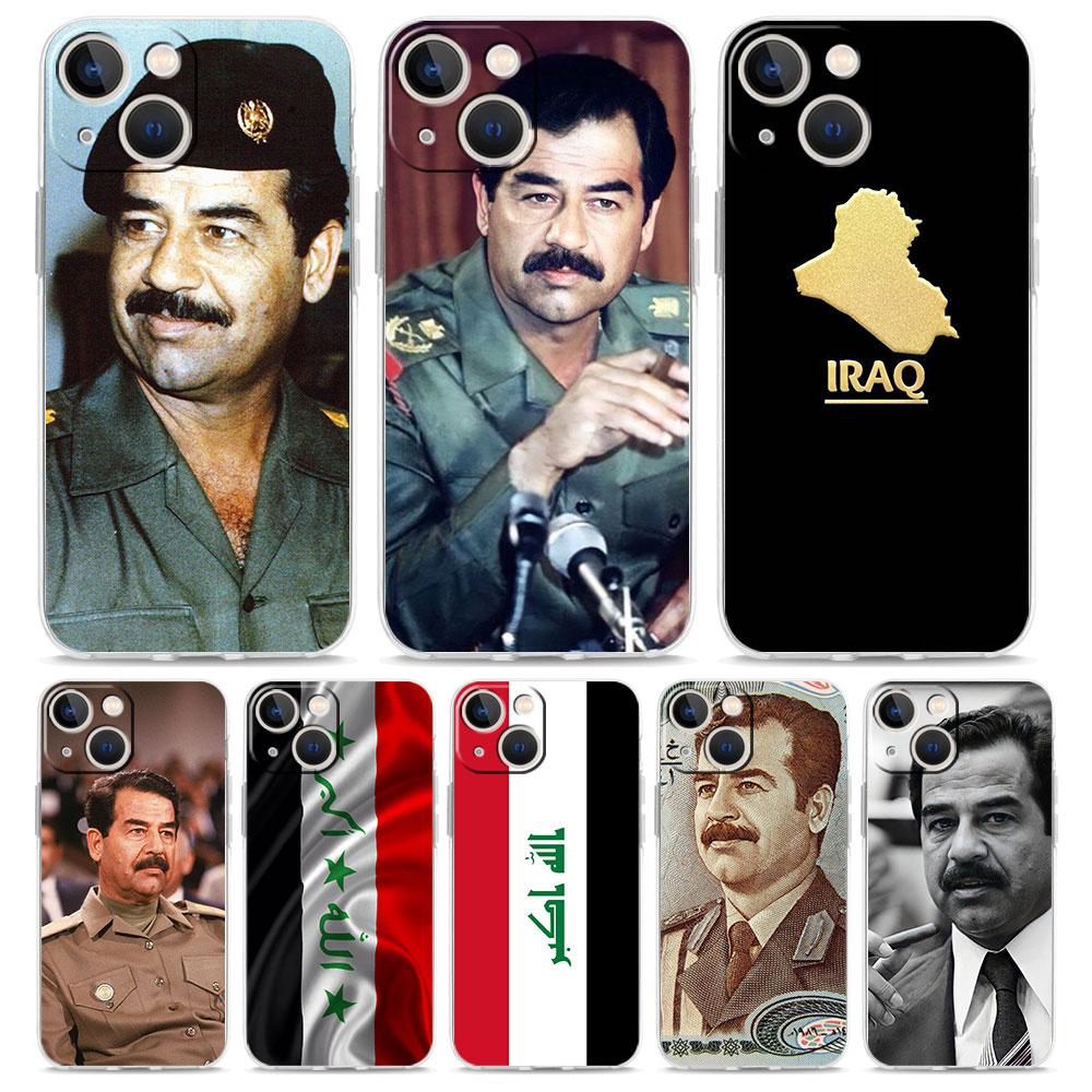 Saddam Hussein Iraq Flag Phone Case For iPhone 15 16 14 13 12 11 Pro Max XS X XR SE 7 8 Plus Clear Silicone Lens Protect Cover