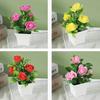 Fake Potted Plant Vibrant Color Artificial Rose Bonsai Fade-resistant Realistic Simulated Plant for Home Decoration