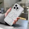 Роскошный ударопрочный мягкий прозрачный чехол из ТПУ для iPhone 17 11 12 13 14 15 16 Pro Max 16 Plus 16E 17 Air С милым чехлом-котиком в полоску