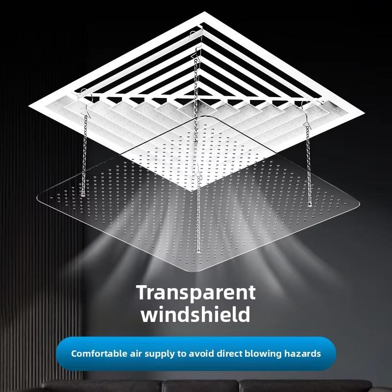 Acrylic Central Air Conditioning Air Deflector Office Anti-Direct-Draft Shield, Universal Outlet Baffle, Square Air Guide Plate