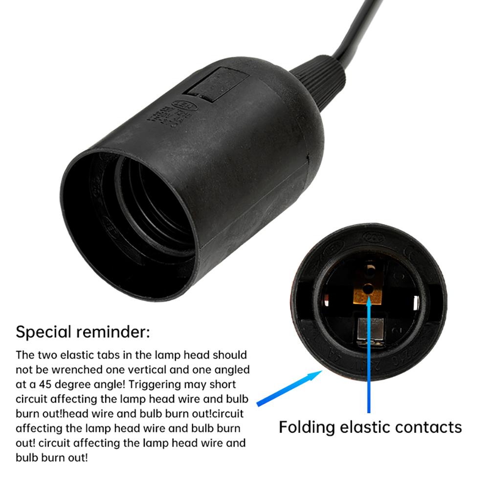 EU Plug 1.8m  Power Cord Cables E27 Lamp Base Holder With Switch Wire For Led Bulbs Socket Light Accessory