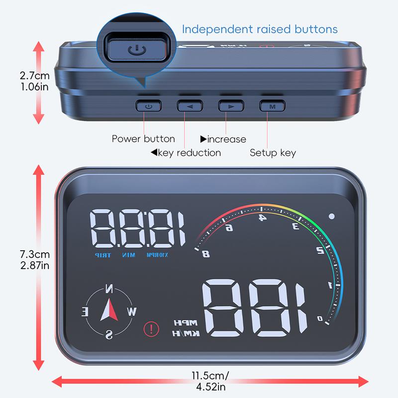 M24 HUD Gauge Smart Speedometer OBD+GPS Car Electronics Head Up Display Turbo RPM Alarm Water Temp Car Overspeed