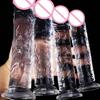 Большой кристаллический желе, реалистичный прозрачный фаллоимитатор на присоске, огромный прозрачный пенис, член, анальный продукт, секс-игрушки для женщин, лесбиянок для взрослых