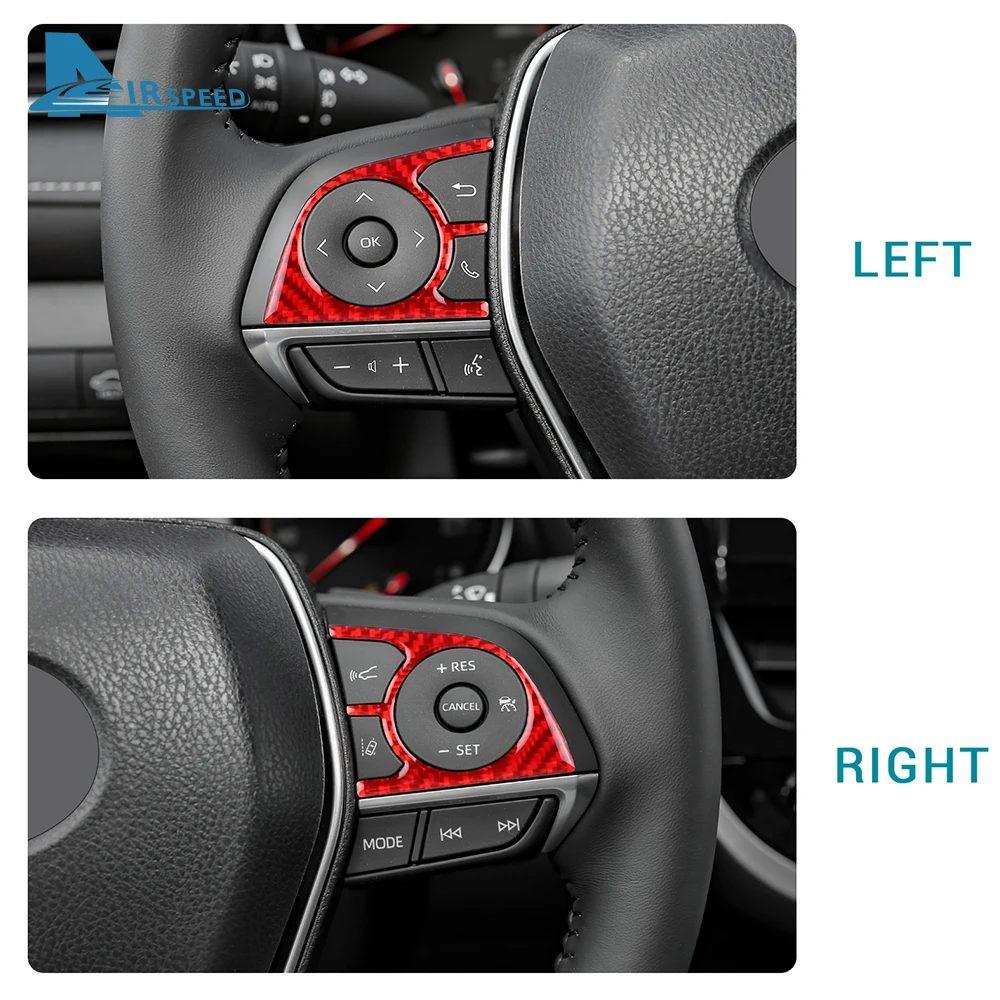 Real Soft Carbon Fiber Sticker For Toyota Camry 2018 2019 2020 2021 2022 For Avalon 2019-2022 LHD Car Steering Wheel Button Trim