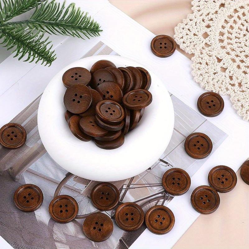 10 шт. круглых полированных швейных пуговиц с 4 отверстиями, классические деревянные пуговицы, круглые деревянные швейные пуговицы для рукоделия, шитья, поделки, одежда, рубашки, вязаные изделия