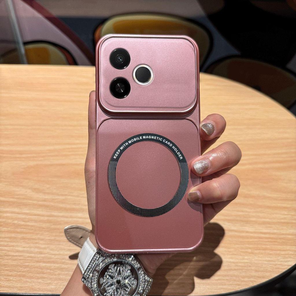 Магнитный чехол из ТПУ с металлическим покрытием для OPPO A6c, противоударный, матовый, мягкая крышка