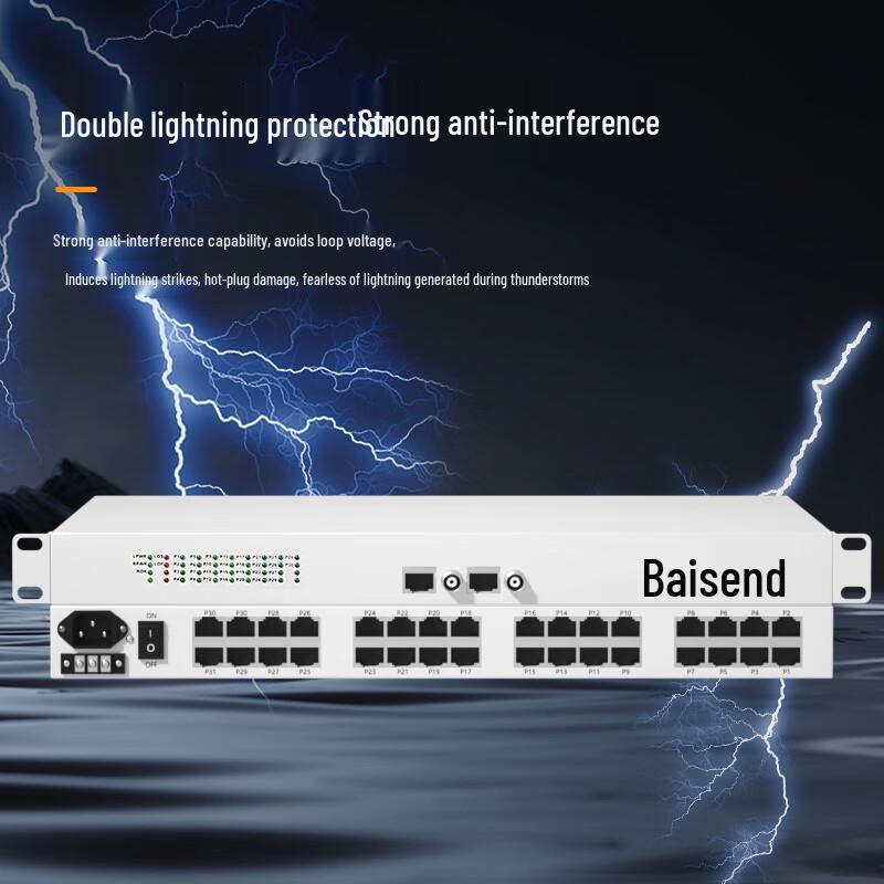 Baisende PCM E1 to 30-Channel Fiber Optic Transceiver