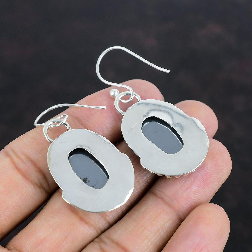 Серьги из шунгита, оригинальные драгоценные камни, серьги из стерлингового серебра 925 пробы, серьги ручной работы, уникальные стильные украшения, женские серьги, подарки на помолвку