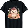 Cute Hedgehog With Flowers I Hedgehog T-Shirt2