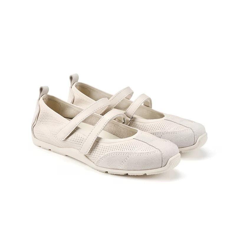 Ретро туфли-балетки с круглым носком, с двойными ремешками, с мелким вырезом, 2025, новые, темпераментные, универсальные, спортивные и повседневные, женские