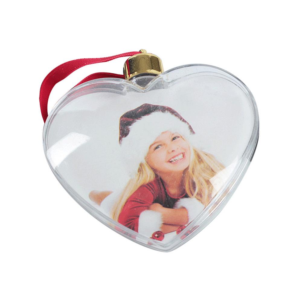 Transparent Christmas Ball Round Five-star Photo Frame Pendant Christmas Tree Hanging Ball Picture Holder Xmas Tree Ornaments