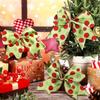 8Pcs Red & Green Christmas Polka Dot Bows - Tree Garland, Gift Box, Elf Decor, Holiday Accessories