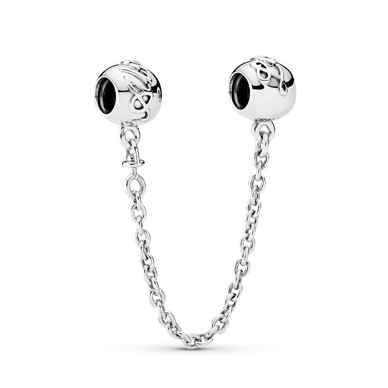 925 Sterling Silver Safety Chain Bead Charms Fit Original Bracelet DIY Attachment Clip Heart Star Jewelry Gift For Women